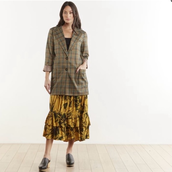 Odell’s Printed Yellow Midi Skirt - Picture 2 of 3